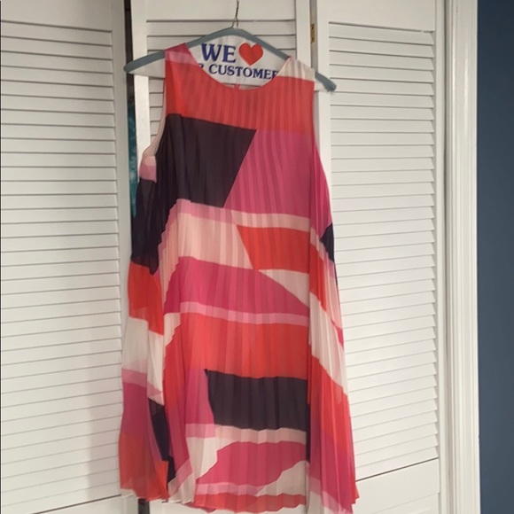 Vince Camuto- worn once - colorful pleated dress - Picture 1 of 3